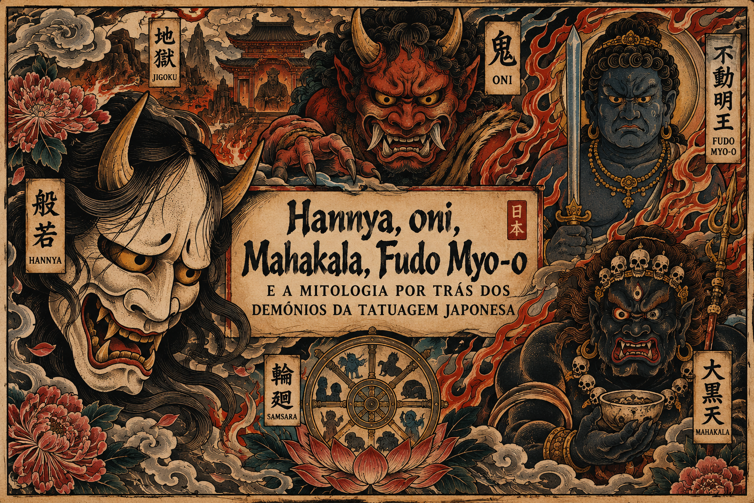 Hannya, oni, Mahakala, Fudo Myo-o e a mitologia por trás dos demônios da tatuagem japonesa